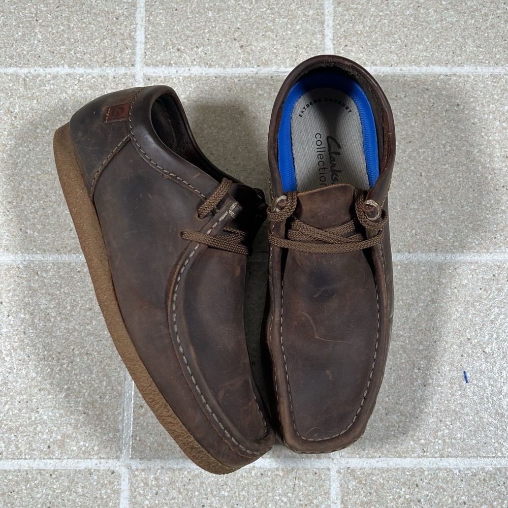 Clarks Shacre II Run Men's 8 Brown Leather Wallabee Shoes Beeswax Leather